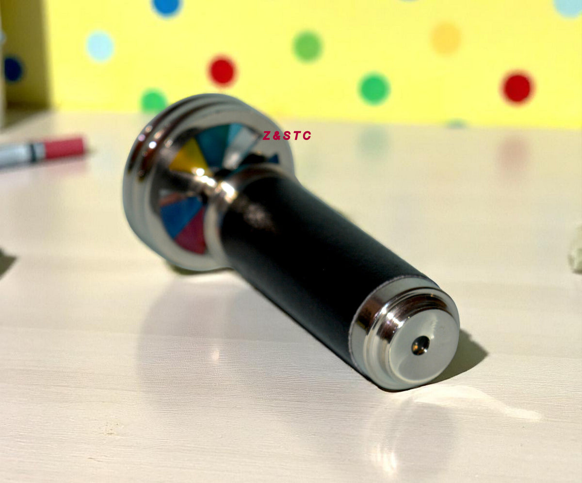 Leather wrapped kaleidoscope – handheld antique style decor