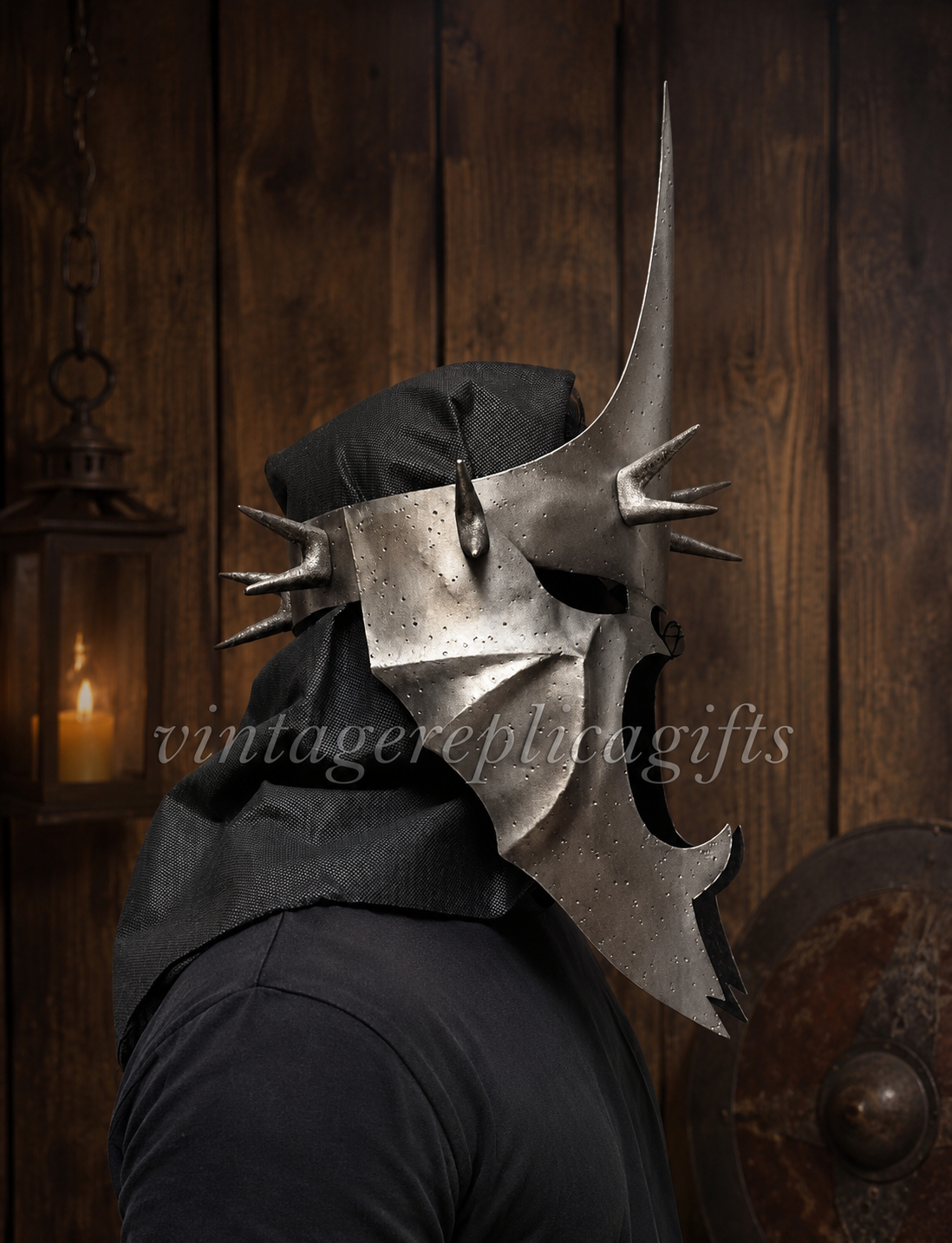 Halloween Medieval Knight Helmet | Hand-Forged 18 Gauge Steel Wearable helmet