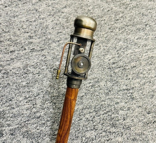 Handmade Antique Brass Walking Stick with  with Nautical Steam Engine Handle