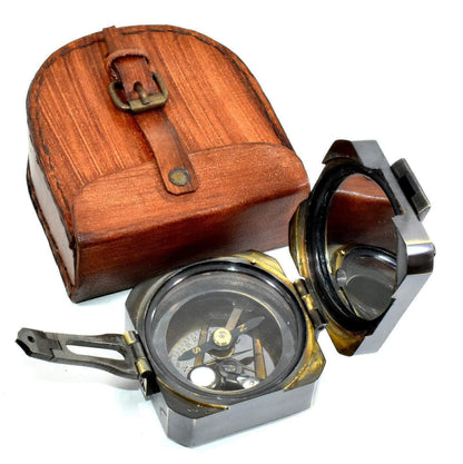 Handmade Brass Brunton Compass Kelvin & Hughes 1917 Antique Nautical Decor