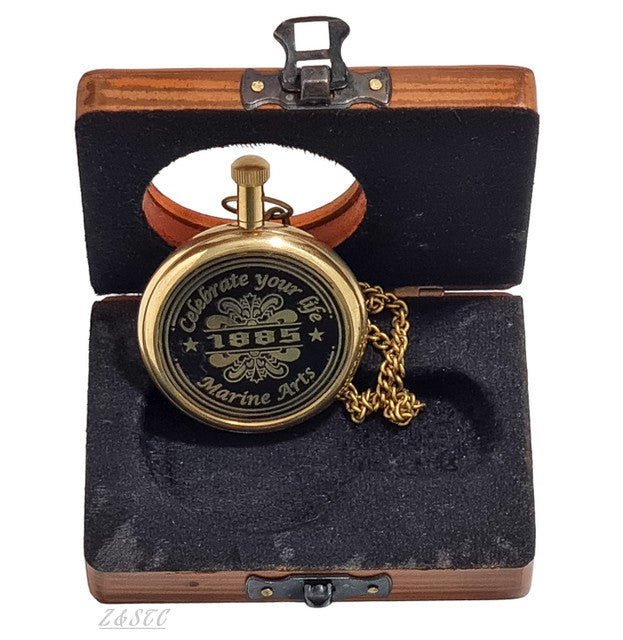 Elegant Vintage Pocket Watch – Brass Finish with Roman Dial & Gift Box