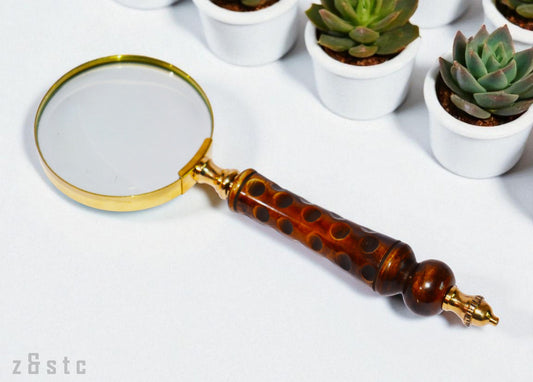 Vintage Style Handheld Brass Magnifying Glass – Reading Loupe Tool
