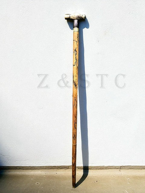Handcrafted Victorian Walking Stick with Unique Solid Hammer Head Vintage Style