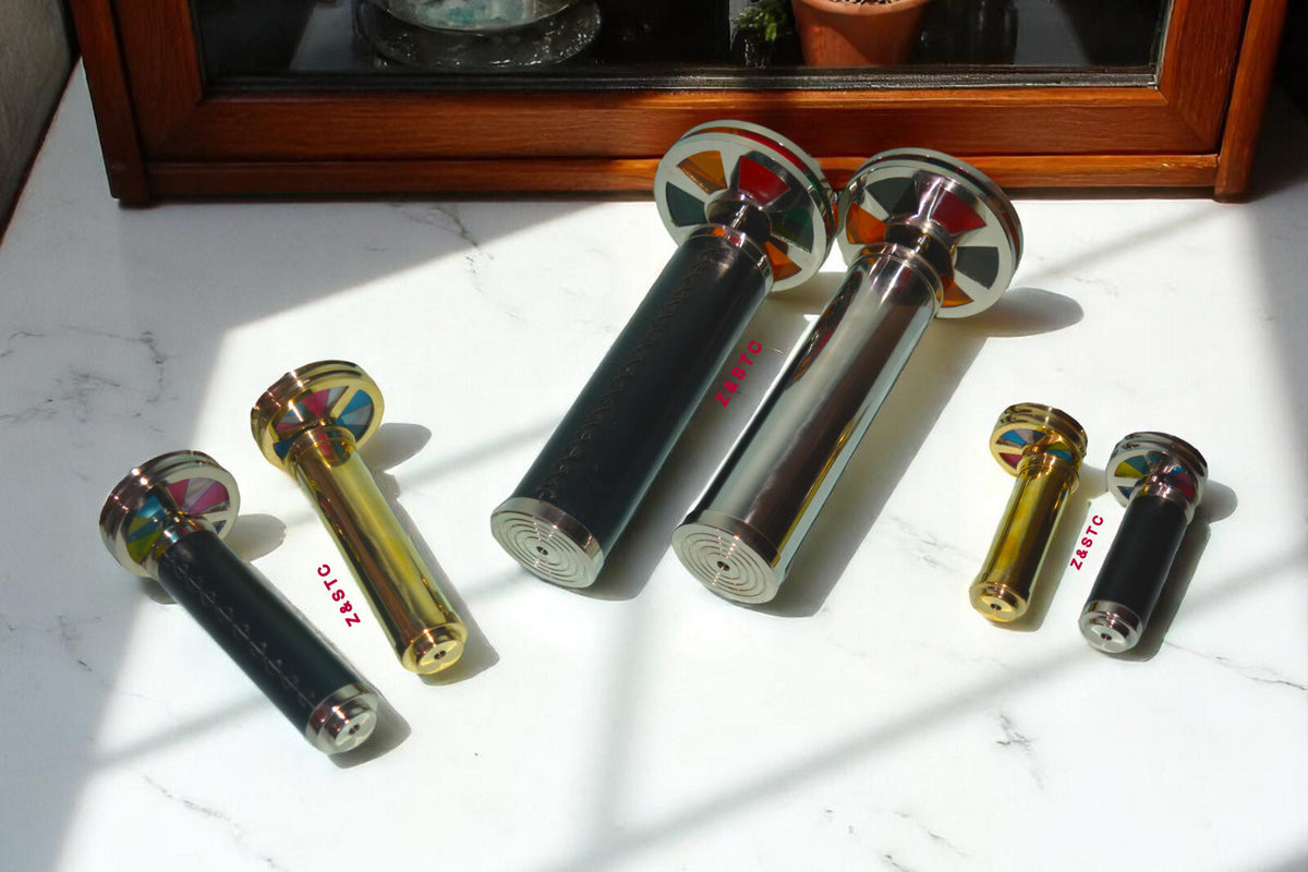 SET OF 6 HANDCRAFTED BRASS KALEIDOSCOPES VINTAGE STYLE COLLECTIBLE GIFTS