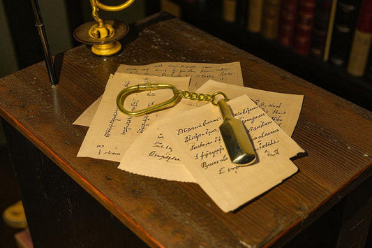 Antique Look Brass Keychain – Pocket Key Ring Gift for Men