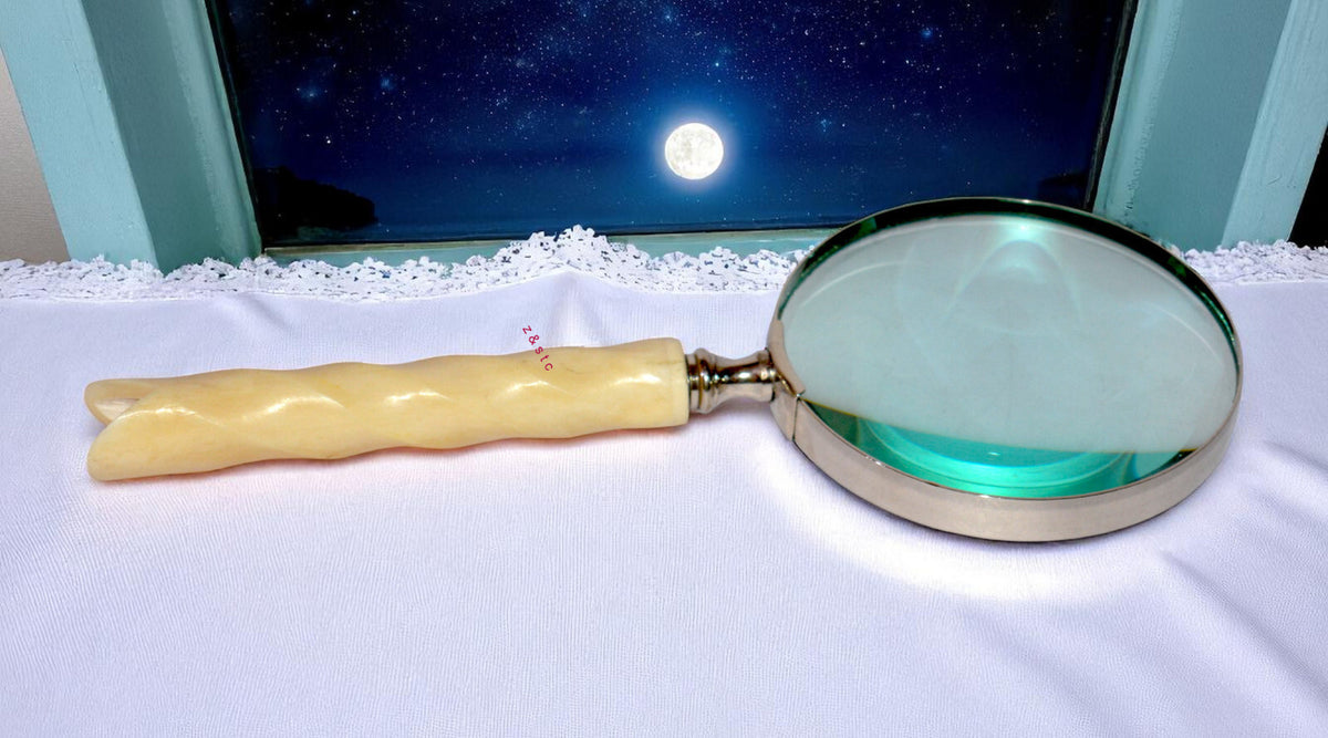 Decorative Brass Handheld Magnifier Gift for Readers & Antique Lovers