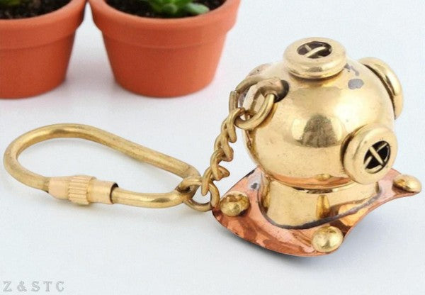 lot of 24 Nautical Mini Diver Helmet Keychain – Maritime Gift for Ocean Lovers