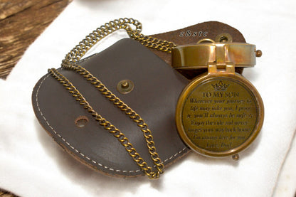 Engraved Brass Compass Gift – “To My Son” from Dad – Inspirational Keepsake