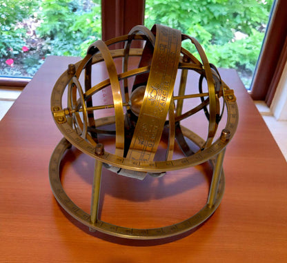 Handcrafted Brass Armillary Sphere Nautical Celestial Desk Decor