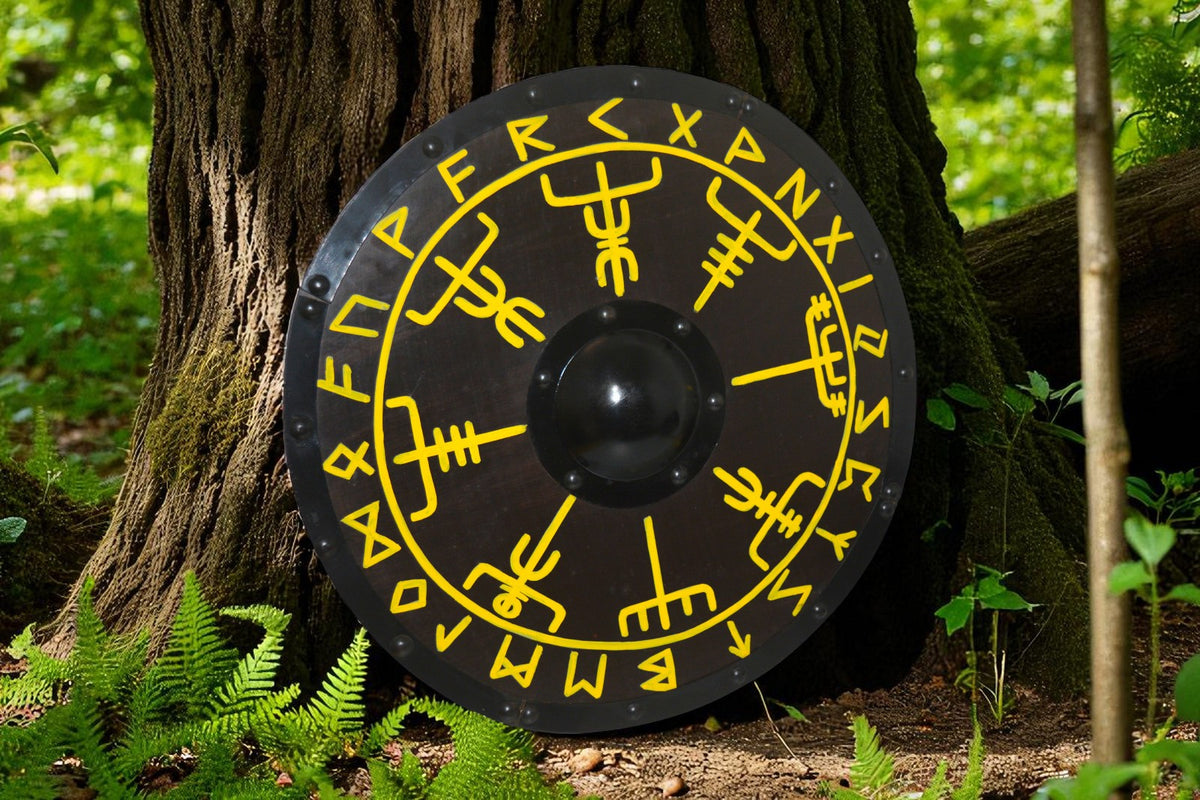 Viking Warrior Shield – Compass Emblem Historical Cosplay Prop