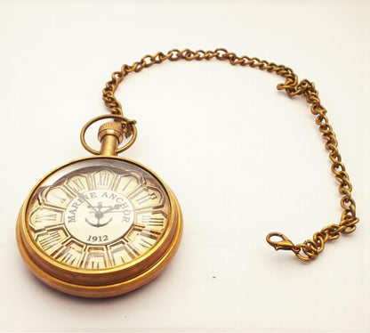 Antique Brass Pocket Watch 2" | Nautical Vintage American Elgin Look Collectible