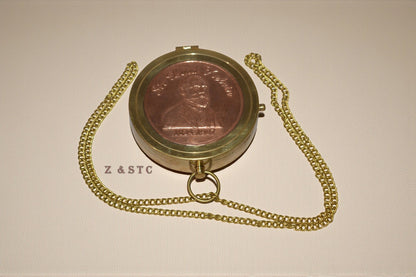 Vintage-Style Brass Compass – STV Lord Kelvin 1824–1907 Engraved Collectible