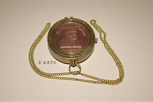 Vintage-Style Brass Compass – STV Lord Kelvin 1824–1907 Engraved Collectible