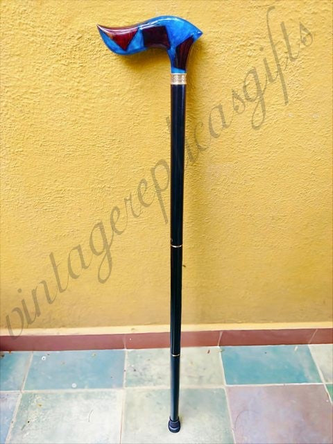 olid Palmwood Walking Stick 36” Handmade Designer Cane Durable Mobility Aid