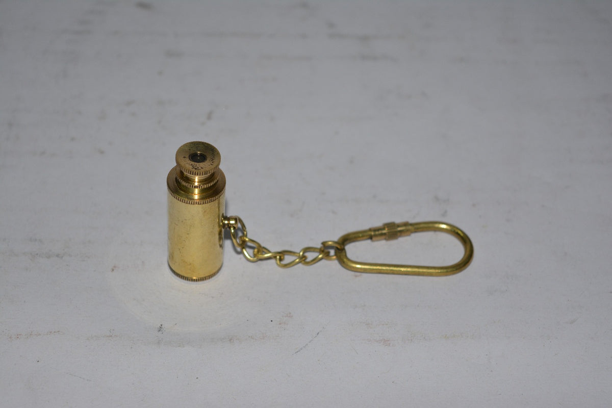 Pocket Telescope Brass Keychain – Mini Nautical Spyglass Key Ring for Travelers