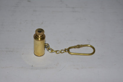 Pocket Telescope Brass Keychain – Mini Nautical Spyglass Key Ring for Travelers