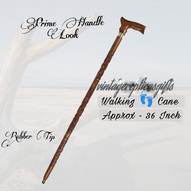 Handcrafted Steampunk Rosewood Walking Stick for Men & Women (36 Inch)