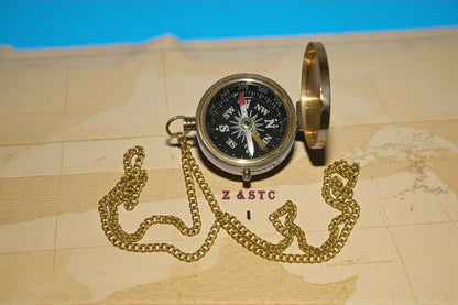 Vintage-Style Brass Compass – STV Lord Kelvin 1824–1907 Engraved Collectible