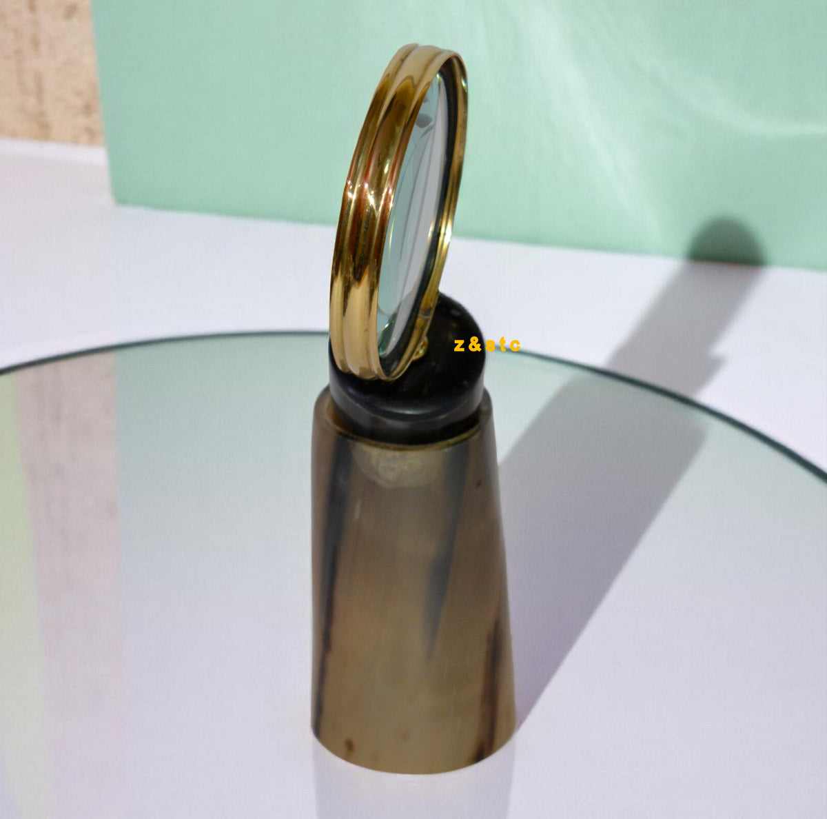 Vintage Brass Handheld Magnifying Glass Nautical Style Reader Lens