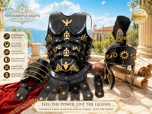 Handmade Greek Gladiator Muscle Cuirass Armor Steel Chest Plate Medieval LARP